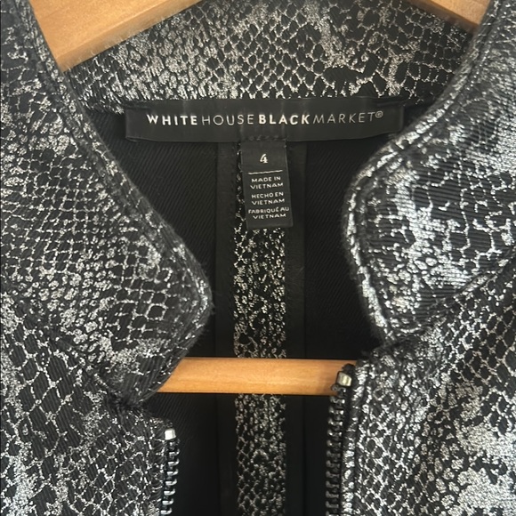 White House Black Market Black Leather Motorcycle Jacket - Picture 2 of 3